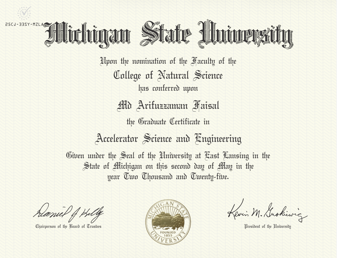 Graduate Certificate in Accelerator Science and Engineering
