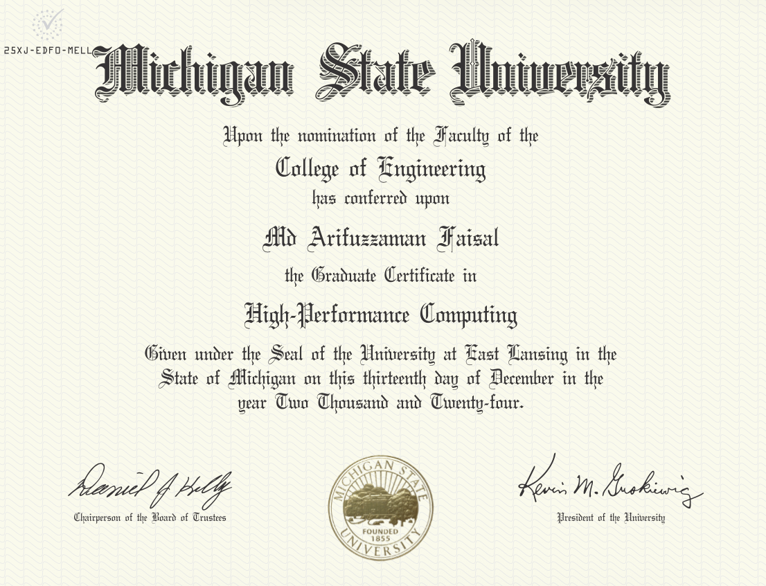 Graduate Certificate in High-Performance Computing